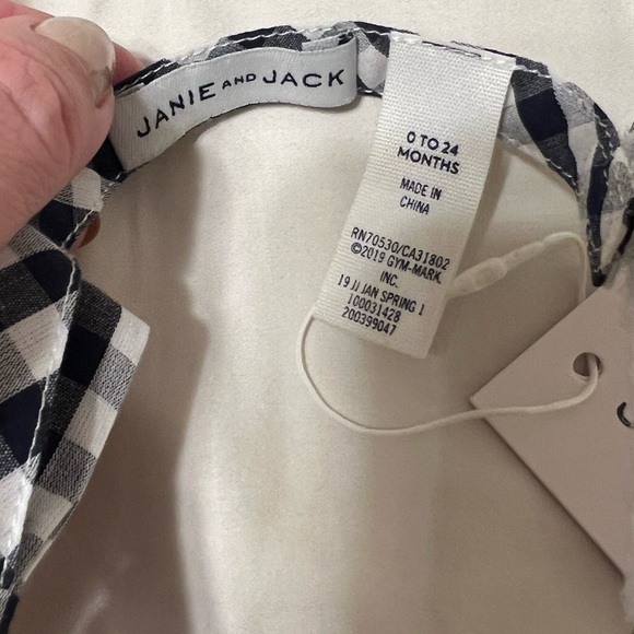 NWT Gingham Janie & Jack infant bow tie - Picture 3 of 5